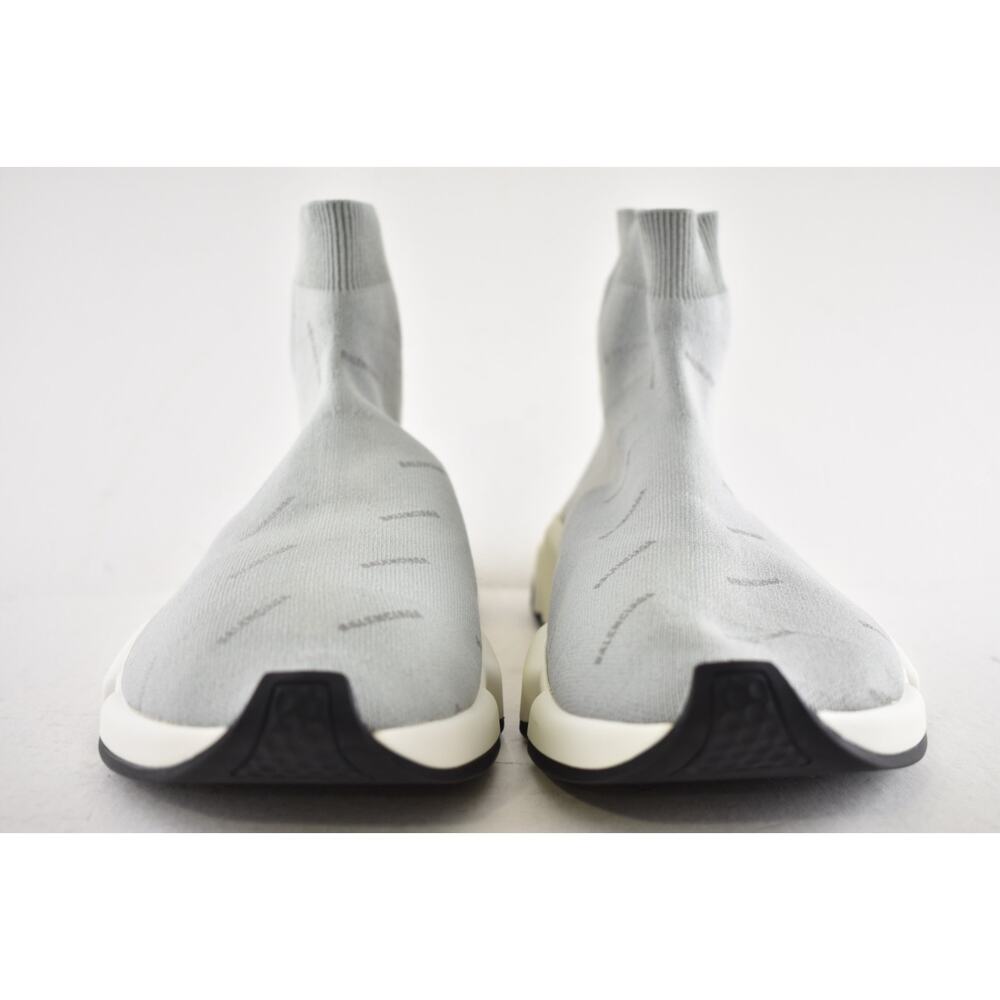 Balenciaga Mens Speed Sock Grey Reflective All Over Logo High Top Sneaker 44 11 - Picture 7 of 12
